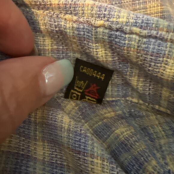 Men's Jack Lipson Gold‎ Plaid Cotton Button Down Shirt M Blue Yellow Casual - Picture 5 of 15